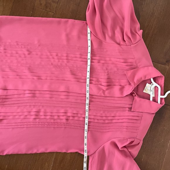 Pink pleated long-sleeved blouse - Picture 5 of 6